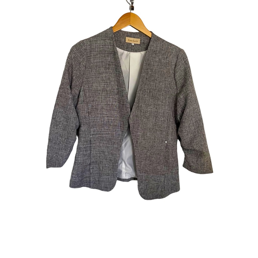 Gray, Ruched Blazer-Size Small - Picture 11 of 11